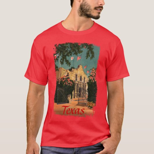 ヴィンテージテキサス州 – アラモメンズTシャツ Tシャツ (正面)