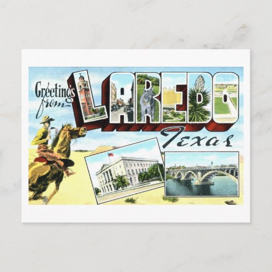 ヴィンテージテキサス州・ラレド氏 ポストカード (正面)