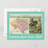 ヴィンテージテキサス州Y'all ポストカード (正面/裏面)