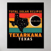 ヴィンテージテクサーカナテキサス州太陽の皆既食2024 ポスター (正面)