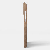 ヴィンテージテクスチャスタイル混合茶ストライプイニシャル iPhoneケース (左側面)