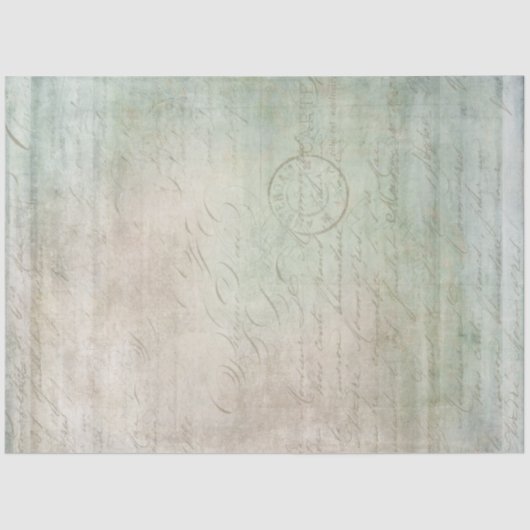 ヴィンテージテクスチャタングリーンブルーエフエメラデクページ 薄葉紙 (正面)