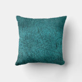 ヴィンテージテクスチャティール(緑がかった色)ターコイズが国を破壊 クッション (裏面)