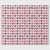 ヴィンテージテクスチャハートギフトラップ ラッピングペーパー (フラット)