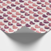 ヴィンテージテクスチャハートギフトラップ ラッピングペーパー (角)