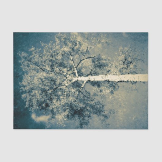 ヴィンテージテクスチャフォレストツリー（灰色の空） 薄葉紙 (正面)