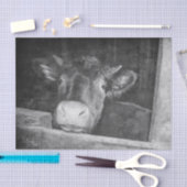 ヴィンテージテクスチャー白黒の田舎牛 薄葉紙 (クラフト)