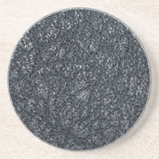 ヴィンテージテクスチャ付きブラックレザー コースター (正面)