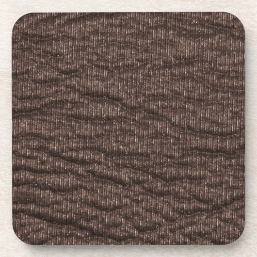 ヴィンテージテクスチャ付き茶色の革 コースター (正面)
