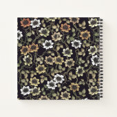 ヴィンテージテクスチャ付きAnemoneフローラ背景 | ノートブック (裏面)