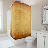 ヴィンテージテクスチャ古い金ゴールド シャワーカーテン (インサイチュ)