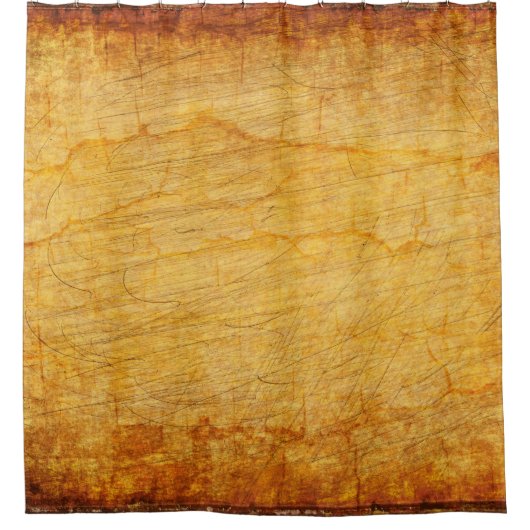 ヴィンテージテクスチャ古い金ゴールド シャワーカーテン (正面)