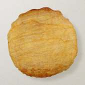 ヴィンテージテクスチャ古い金ゴールド ラウンドクッション (裏面)