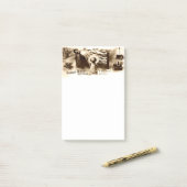 ヴィンテージテスラレターヘッドイラストレーション ポストイット (デスク上)