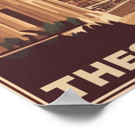 ヴィンテージテッサロニキ市ギリシャ産土産 ポスター (角)