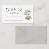 ヴィンテージテディおもしろいクマおむつラッフルベビーシャワー エンクロージャーカード (正面/裏面)