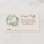 ヴィンテージテディベアかわいい赤ちゃんシャワーおむつラッフル エンクロージャーカード (正面)