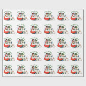 ヴィンテージテディベアと人形のクリスマス ラッピングペーパー (フラット)