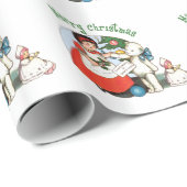 ヴィンテージテディベアと人形のクリスマス ラッピングペーパー (ロールコーナー)