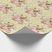 ヴィンテージテディベアイラストレーション ラッピングペーパー (角)