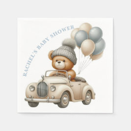 ヴィンテージテディベアカーベビーシャワーナプキン スタンダードカクテルナプキン