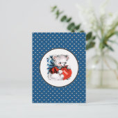 ヴィンテージテディベアバレンタインデー シーズンポストカード (スタンド正面)