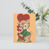 ヴィンテージテディベアバレンタイン シーズンポストカード (スタンド正面)