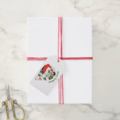 ヴィンテージテディベアメリークリスマス ギフトタグ (より糸付き)