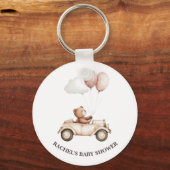 ヴィンテージテディベアーカーベビーシャワーキーチェーン キーホルダー (正面)