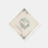 ヴィンテージテディベア男の子のための赤ちゃんシャワー スタンダードカクテルナプキン (角)