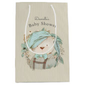 ヴィンテージテディベア赤ちゃんシャワー ミディアムペーパーバッグ (正面)
