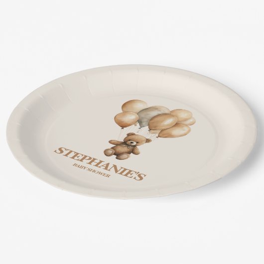 ヴィンテージテディベア遠くにアップ ペーパープレート (アングル)