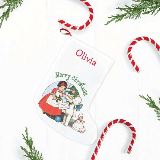 ヴィンテージテディベア スモールクリスマスストッキング