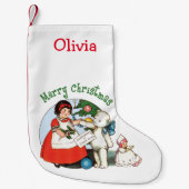 ヴィンテージテディベア スモールクリスマスストッキング (正面)