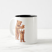 ヴィンテージテディ遊・ベアーズとトイ・ベア ツートーンマグカップ (正面左)