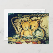 ヴィンテージテディ・ベッドタイムストーリー ポストカード (正面/裏面)