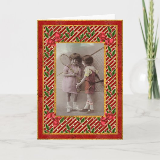 ヴィンテージテニスクリスマスカード シーズンカード (正面)