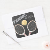 ヴィンテージテニスコックボードデザイン スクエアシール (封筒)