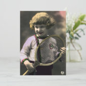 ヴィンテージテニススポーツ，ハッピーガールとラケット (スタンド正面)