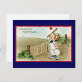 ヴィンテージテニスバレンタインと古いテニスの衣装コピー ポストカード (正面/裏面)