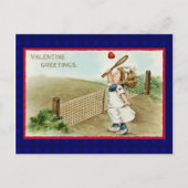 ヴィンテージテニスバレンタインと古いテニスの衣装コピー ポストカード (正面)