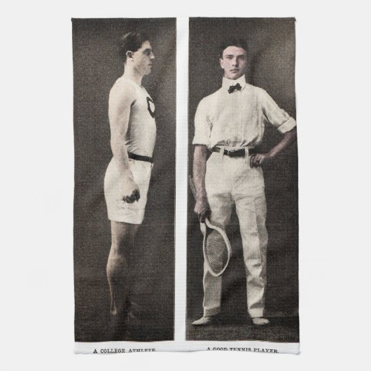 ヴィンテージテニス選手アスリートプロ キッチンタオル (縦)