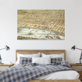 ヴィンテージテネシーの写真の地図(1870) キャンバスプリント (インサイチュ (寝室))