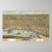 ヴィンテージテネシーの写真の地図(1870) ポスター (正面)