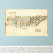ヴィンテージテネシーの地図（1822年） キャンバスプリント (インサイチュ (ウッドフロア))