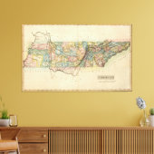 ヴィンテージテネシーの地図（1822年） キャンバスプリント (インサイチュ (リビング))