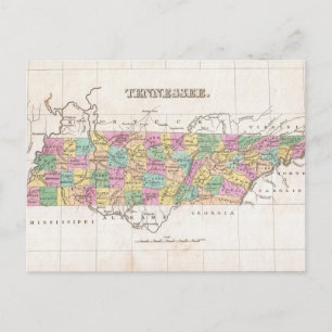 ヴィンテージテネシーの地図(1827年) ポストカード