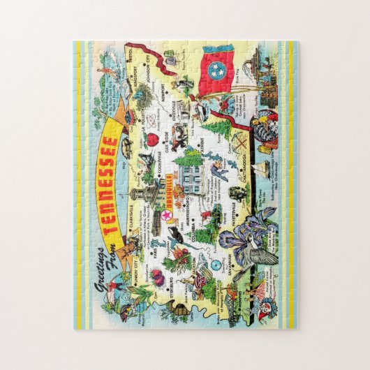 ヴィンテージテネシー地図はがきジグソーパズル ジグソーパズル (縦)