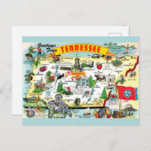 ヴィンテージテネシー地図はがき ポストカード (正面/裏面)