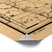 ヴィンテージテネシー鉄道地図(1888) ポスター (角)